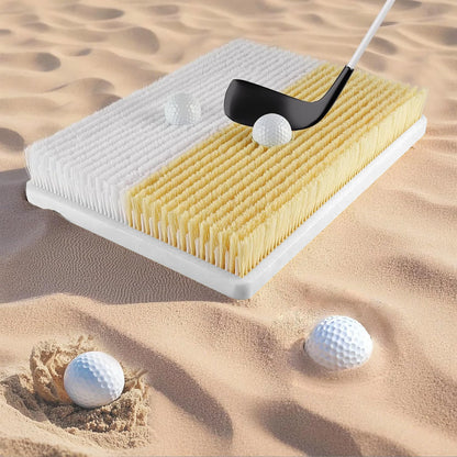 Golf Bunker Practice Mat – Dual Mode Sand Trap Trainer with Shallow & Deep Pit Simulation, Portable Golf Hitting Aid (15.5” x 11.6”)