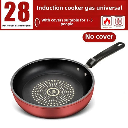 Crystal Diamond Non-Stick Frying Pan with Lid – Multi-Functional Iron Cookware for Gas & Induction