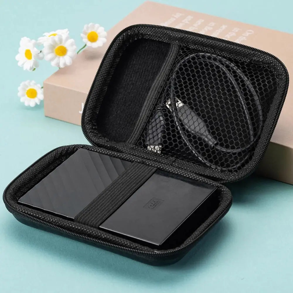 Portable EVA Storage Case - Protective Zipper Pouch for Phone Charger Shaver Hard Drive Data Cable Headphone Accessories