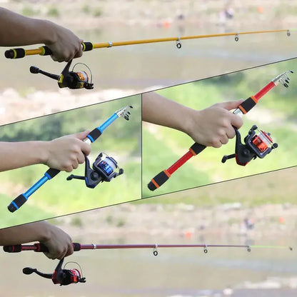 Fishing Pole Set – Full Kit with Telescopic Rod, Spinning Reel, Baits & Hooks, Portable Travel Fishing Gear