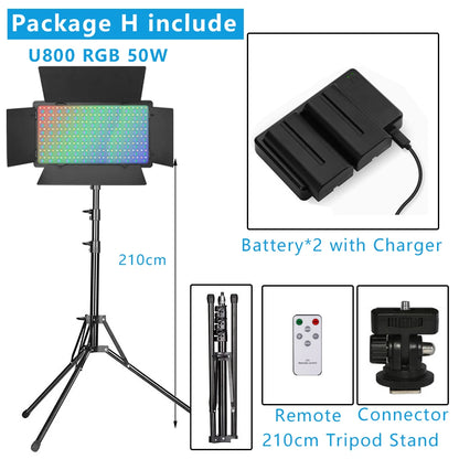 U800 RGB LED Photo Studio Light – Video Recording Panel Lamp for YouTube, TikTok & Live Streaming