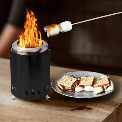 Smokeless Tabletop Fire Pit - Portable Indoor & Outdoor Mini Wood or Pellet Burning Bonfire Stove