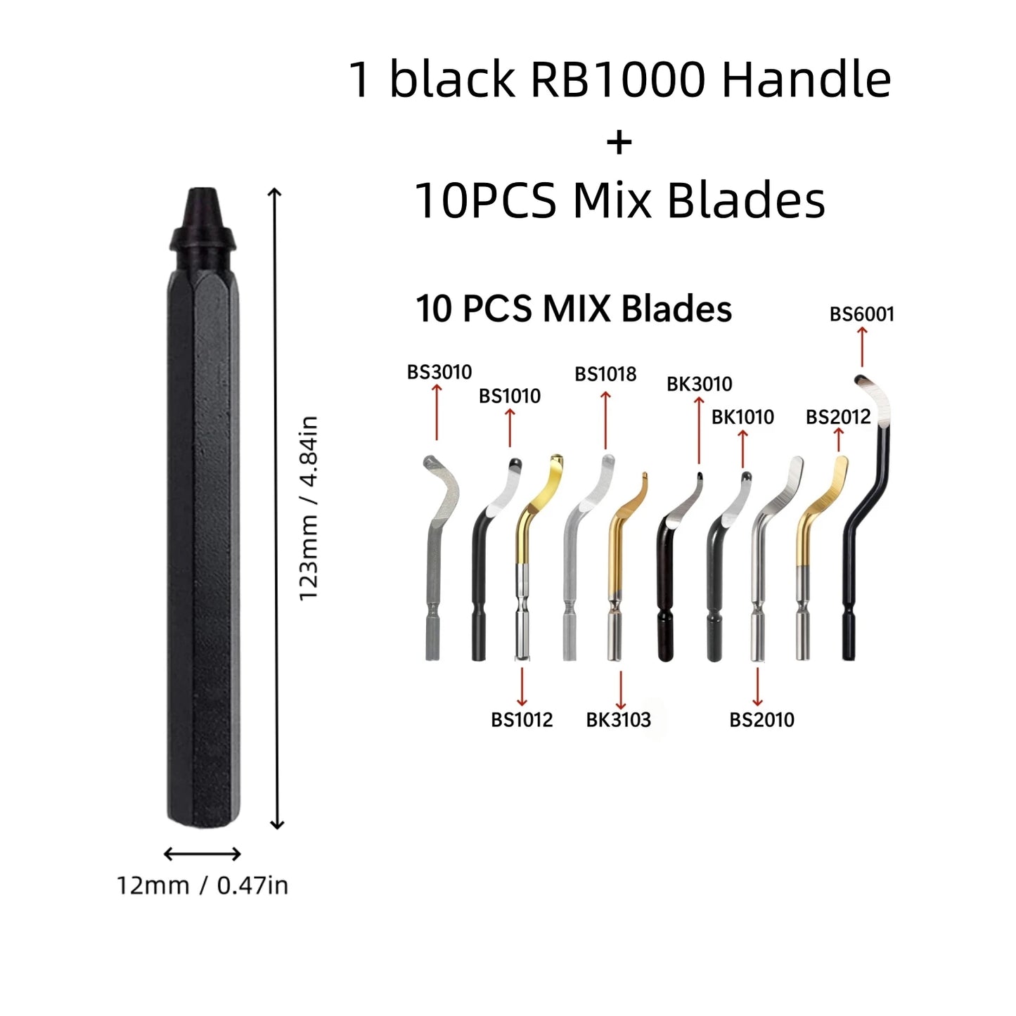 11-Piece Deburring Tool Set - High-Speed Steel Swivel Blades for Metal, Plastic, PVC, Copper, Aluminum & Resin