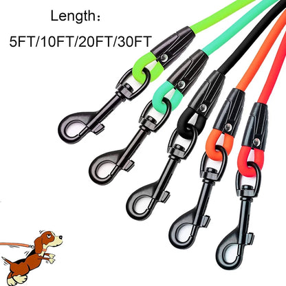 Waterproof Dog Leash – PVC Training Recall Leash 5FT/10FT/20FT/30FT for Beach, Yard & Play