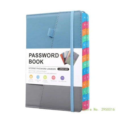 A5 PU Hardcover Password Book with Alphabetical Tabs – Password Keeper Notebook for Internet Login Storage