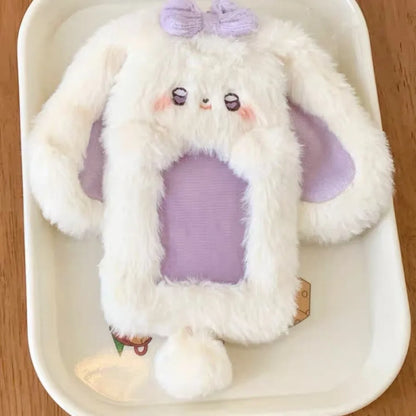 Multifunctional Rabbit & Dog Photocard Case - Cute Photo Card Holder for Idol Photos, Collectibles & Protective Storage