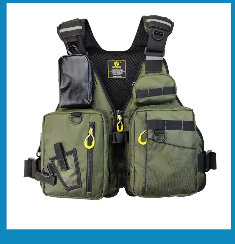 Multi-Functional Life Jacket Vest for Outdoor Fishing – Safety Vest with Storage Pockets & Buoyant Materials