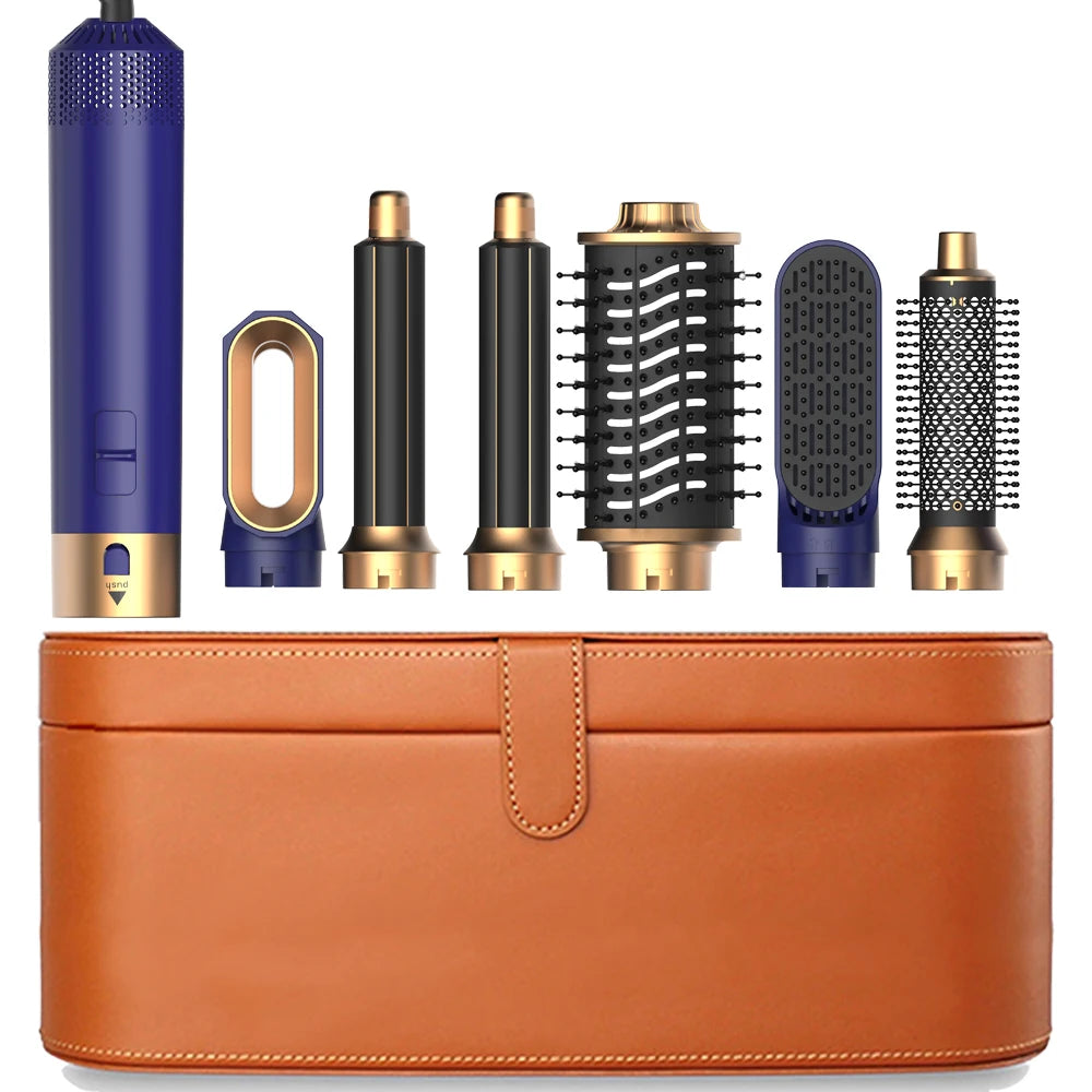 6-in-1 Hair Dryer Brush – Detachable Curler & Straightening Comb with Heat Control for Smooth Hair Styling