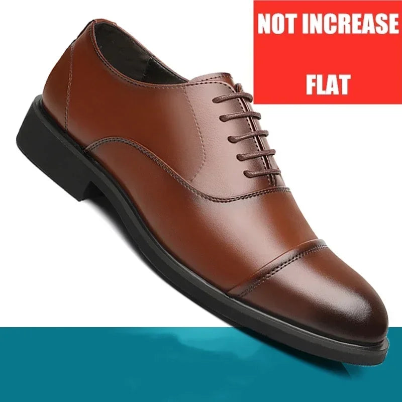 Men's Elevator Dress Shoes - 6CM Heightening Leather Business & Wedding Shoes Size 37-46