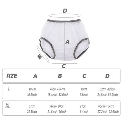 PVC Adult Diaper Cover – Transparent Waterproof Elastic Waist Shorts for Men & Women