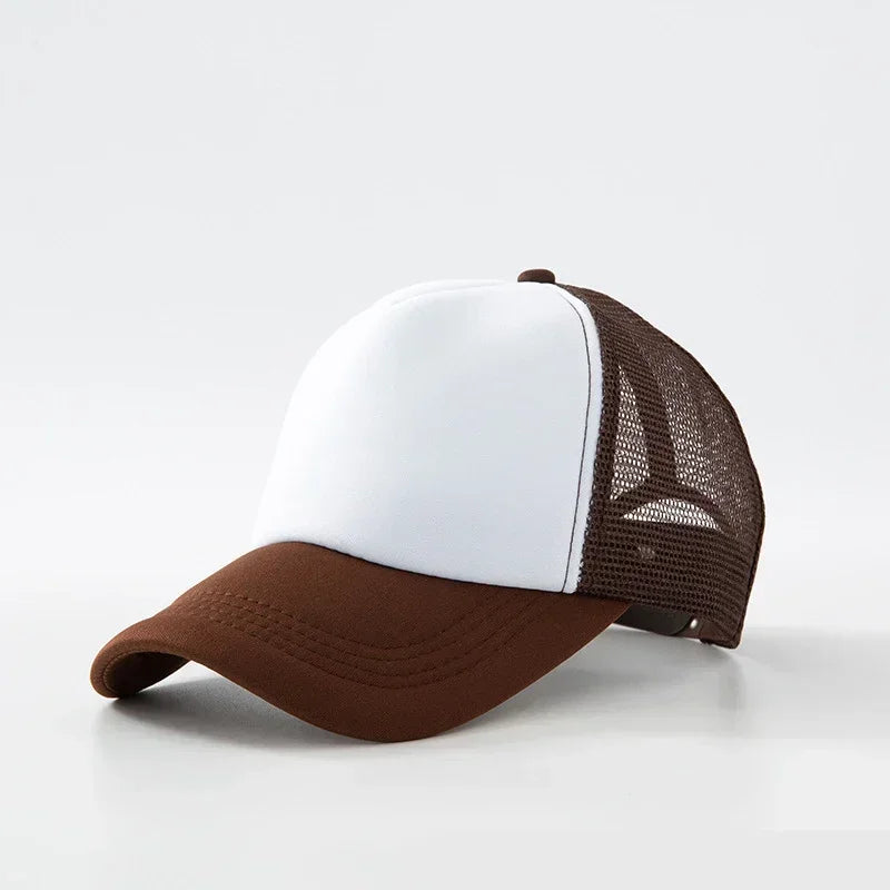 Custom Logo Trucker Hat - Adjustable Polyester Mesh Baseball Cap for Men & Women