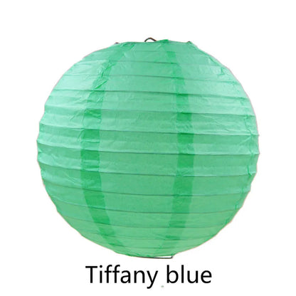 Round Paper Lantern Hanging Ball Decor for Wedding & Birthday Party, DIY Lampion Craft Supplies in White, Red & Blue