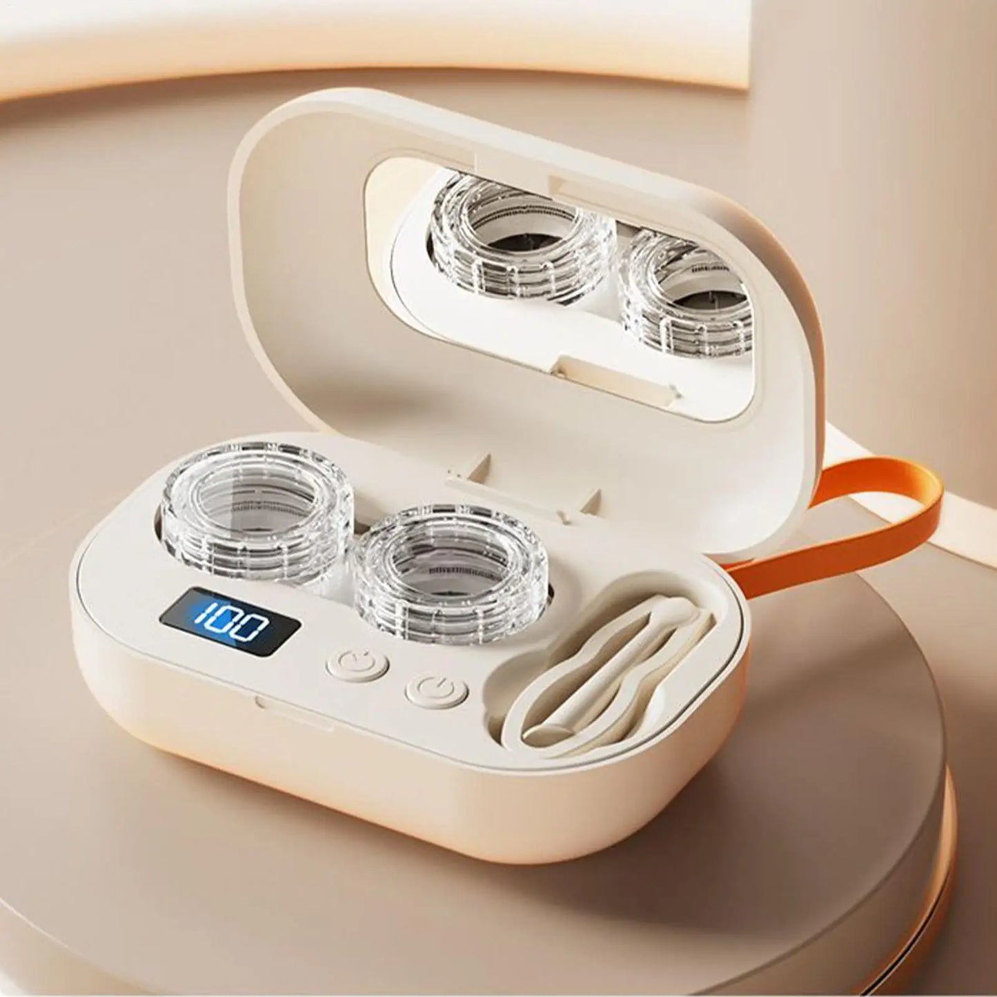 Portable Ultrasonic Contact Lens Cleaner Case – USB Rechargeable Lens Cleaning Machine for Removing Protein Deposits & Eye Care Hygiene