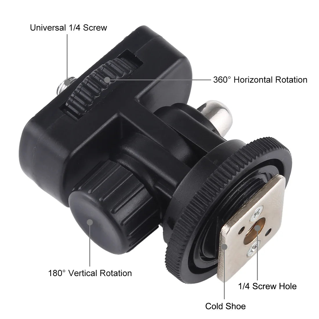 Flexible Tripod Adapter with Phone Holder: Hot Shoe Mount for Camera, iPhone, Samsung, Canon, Nikon, Sony DSLRs - Monitor and Cold Shoe Attachment