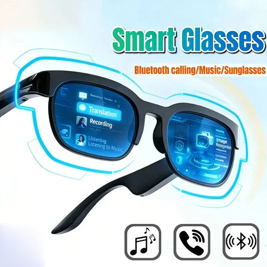 2026 AI Smart Glasses - Bluetooth Translation, Voice Recording, Music Playback Smart Sunglasses for Men & Women