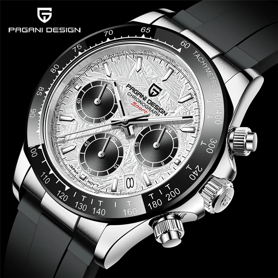 40mm PAGANI DESIGN V2 Men’s Quartz Watch – Sapphire Retro Chronograph Stainless Steel Waterproof