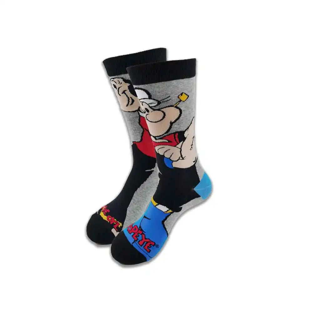 Men's Cartoon Character Crew Socks - Fun Novelty Cotton Casual Socks