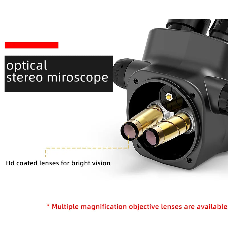 3.5-200X Simul-Focal Stereo Trinocular Microscope Set – 4K/2K/1080P HDMI VGA USB Camera, Clamp & Folding Extension Base