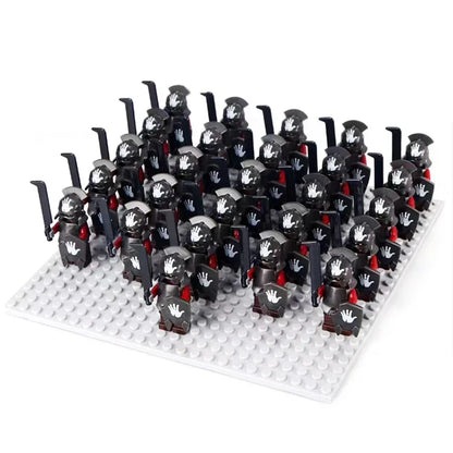 21PCS Medieval Fantasy Warrior Figures – Dwarf, Elf, Knight & Orc Building Brick Toys