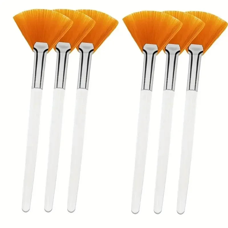Facial Mask Applicator Brushes - Soft Fan-Shaped Flat Head Cosmetic Brushes for Skincare and Beauty Tools