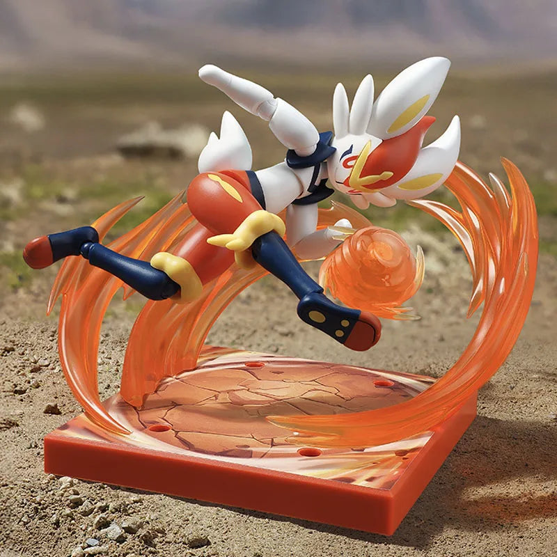 Original Blokees Pokemon Action Figures – Snorlax, Lucario, Cinderace & Scyther Anime Toys Gift