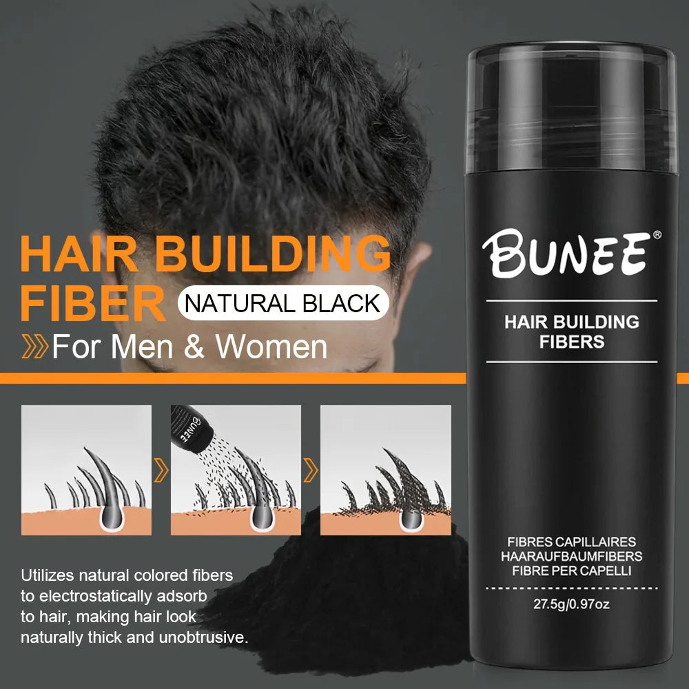 BUNEE Hair Fibers 27.5g - Natural Hair-Thickening Powder for Thinning and Part Lines