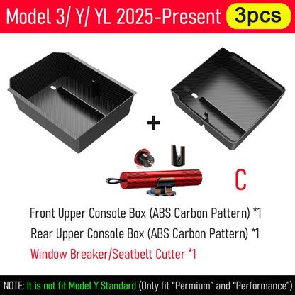 Tesla Center Console Organizer Tray – Storage Box and Cup Holder Insert for Model Y Juniper, Model 3 and Model YL (2025–2026)