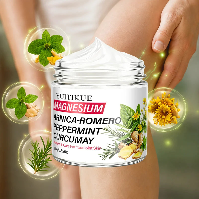 100g Magnesium Joint Massage Cream - Herbal Arnica, Rosemary, Turmeric & Peppermint Formula for Daily Muscle, Joint & Skin Care