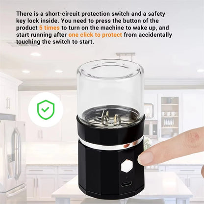 SMO Portable Electric Tobacco & Herb Grinder – Dry Grass Crusher Machine with Intelligent Touch Smoke Prevention