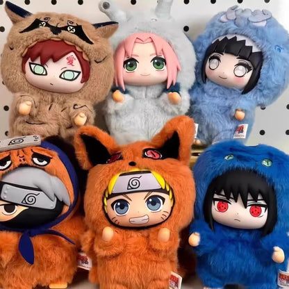Naruto Series Blind Box Figures — Itachi, Sasuke, Kakashi & Gaara Plush Pendant Collectible Toy, Trendy Birthday Gift