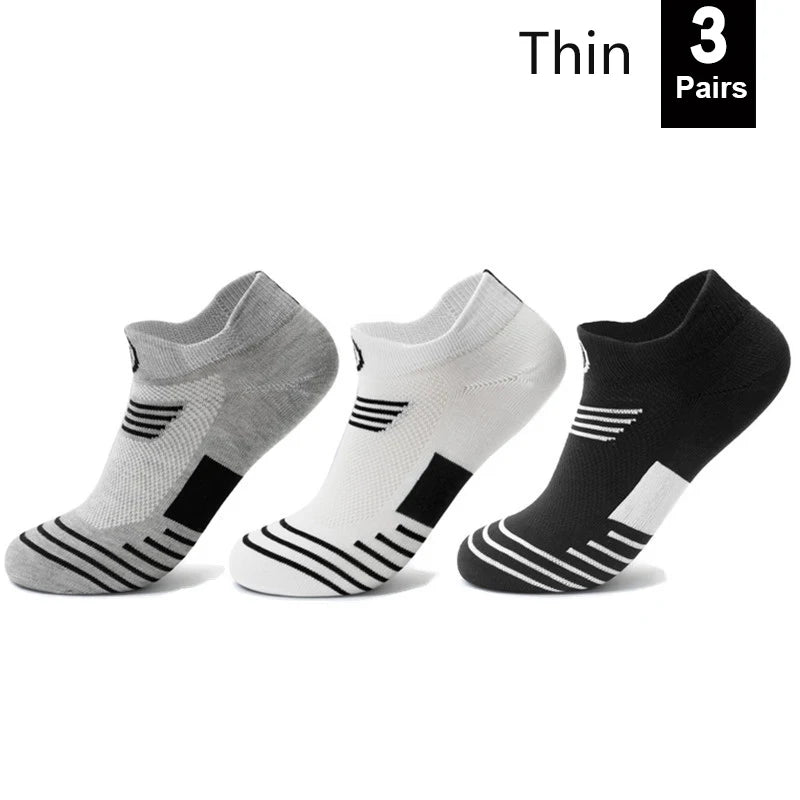 1/3 Pairs Men’s Compression Socks – Breathable Sports, Basketball, Cycling, and Running High Elastic Towel Tube Socks