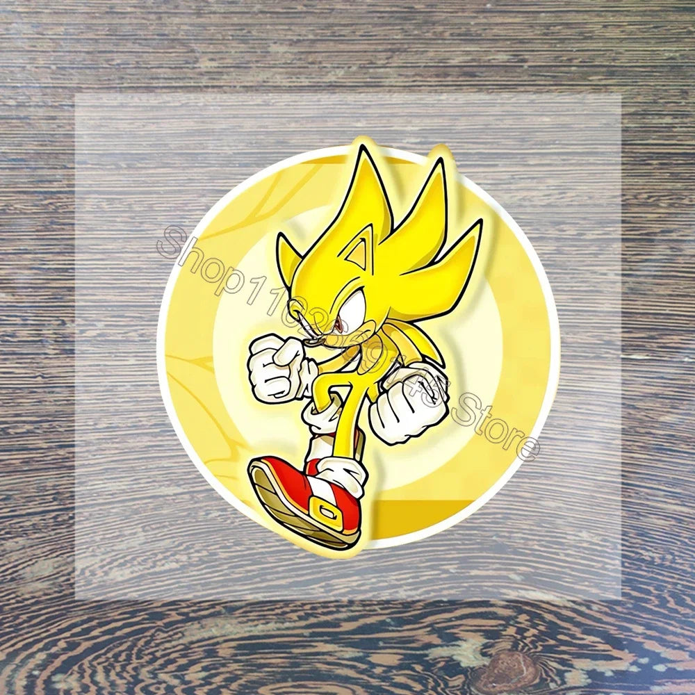 Sonic Cartoon Iron-On Patches – DIY Heat Transfer Anime Stickers for Clothing & Custom T-Shirts