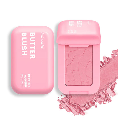 Professional Makeup Powder Blush - 12HR Wear, Vegan Formula, Pink Cream Blusher Palette for Face Cosmetics
