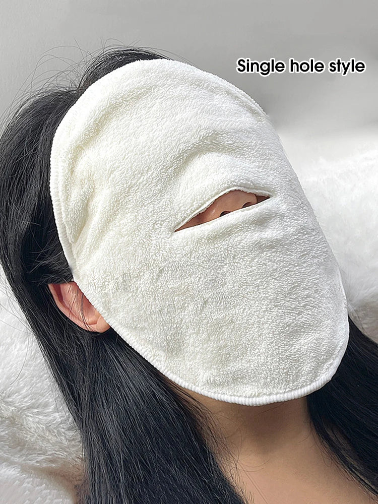 Skin-Friendly Hot Compress Face Towel with Hanging Ear - Steam Heating and Cold Wet Compress Irrigation Towel