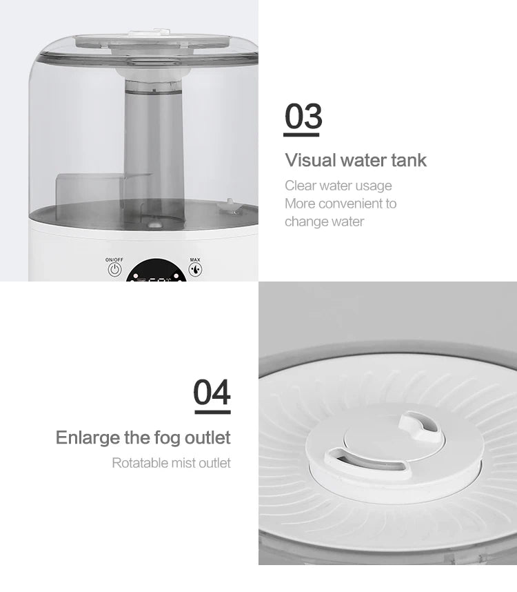 KINSCOTER 3L Air Humidifier – Large Capacity Aroma Diffuser with Remote Control & Timer for Home and Plants