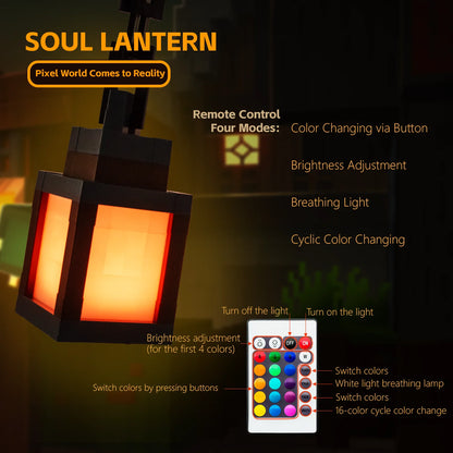 Mine WORLD Luminous Lantern Figurine – Rechargeable Game Torch Night Light for Kids’ Room & Christmas Decor