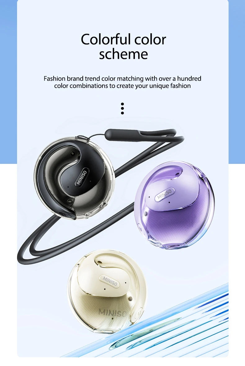 MINISO X15Pro Translator Bluetooth Earphones — Wireless Headset for Travel & Office, 5.4 AI Translation, ASMR App Compatible