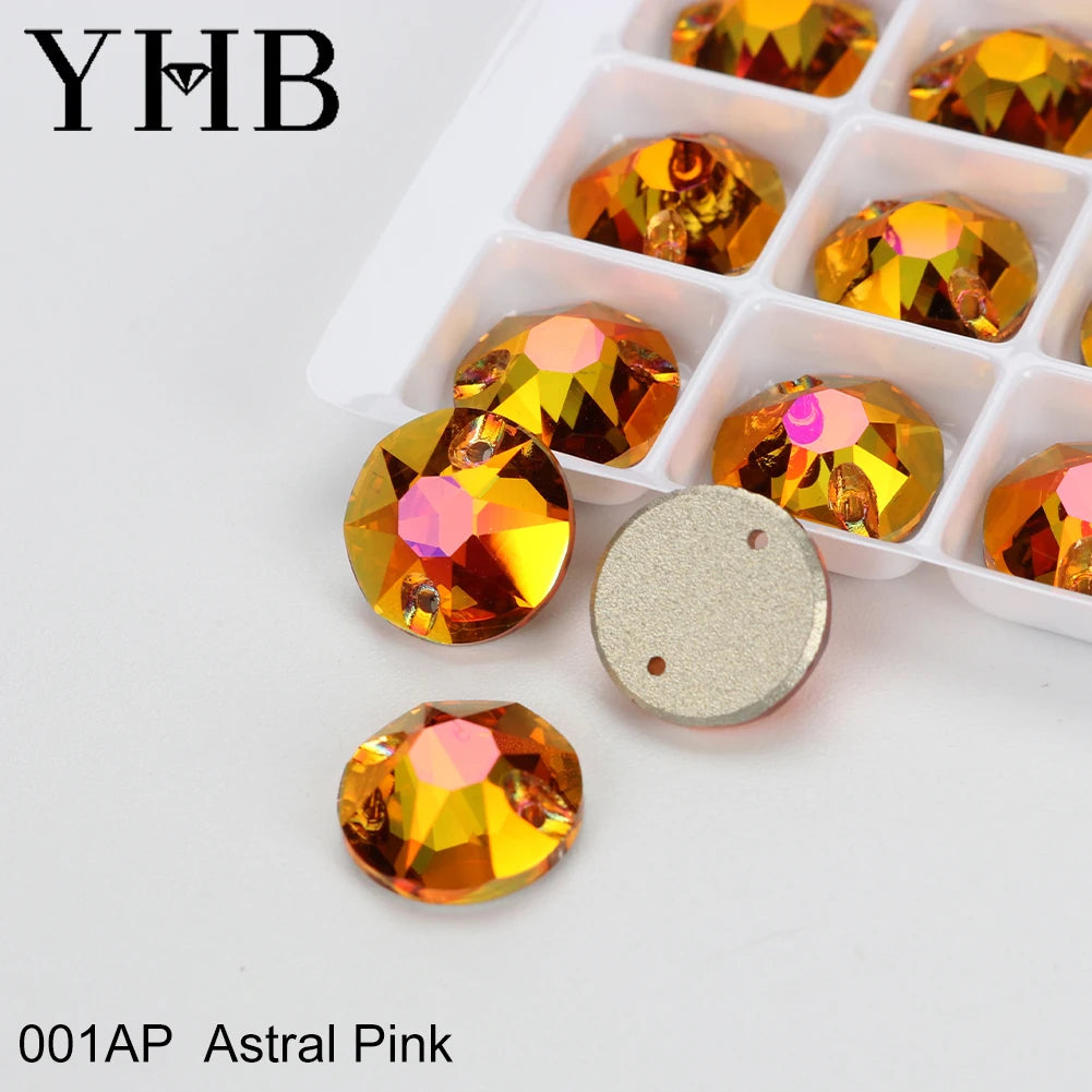 YHB XIRIUS AB Moonlight Glass Crystal — Flatback Sew-On Rhinestones for Garments, Clothes & Bags
