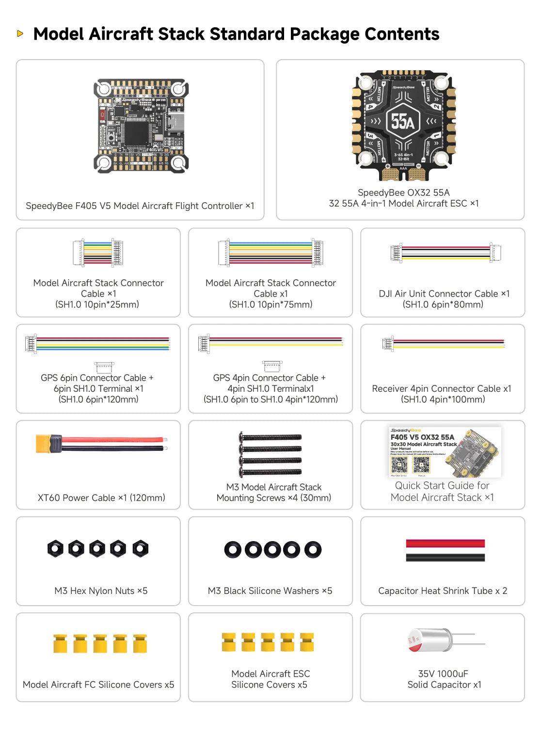 SpeedyBee F405 V5 55A Pro Stack - 32-Bit FC & ESC with OX32 Firmware for RC Model Aircraft