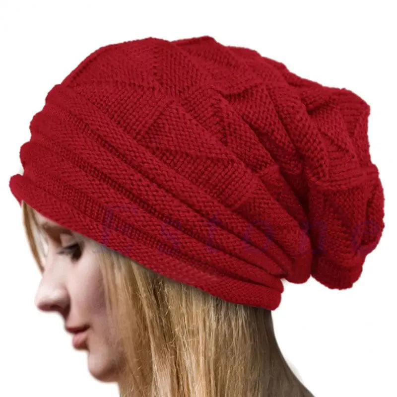 Knitted Baggy Beanie - Oversized Winter Hat, Slouchy Ski Cap for Men and Women, Warm Wool Skullies Beanies, Unisex