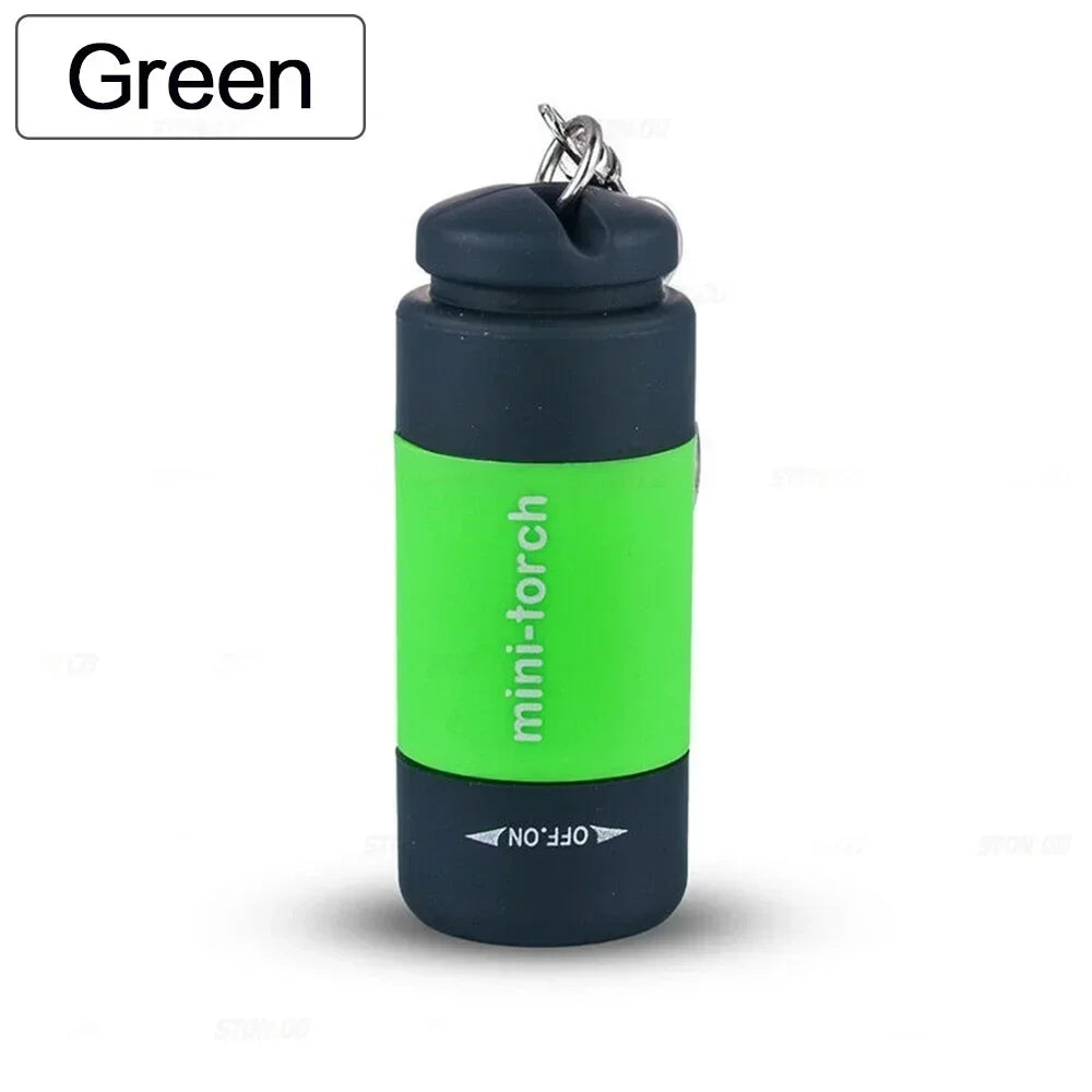 USB Rechargeable Mini Keychain Flashlight - Waterproof Portable LED Light for Hiking, Camping & Everyday Carry