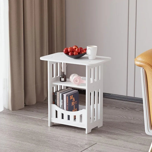 Modern Nordic Wooden Storage Table - Multipurpose Bedside Nightstand & Living Room Organizer