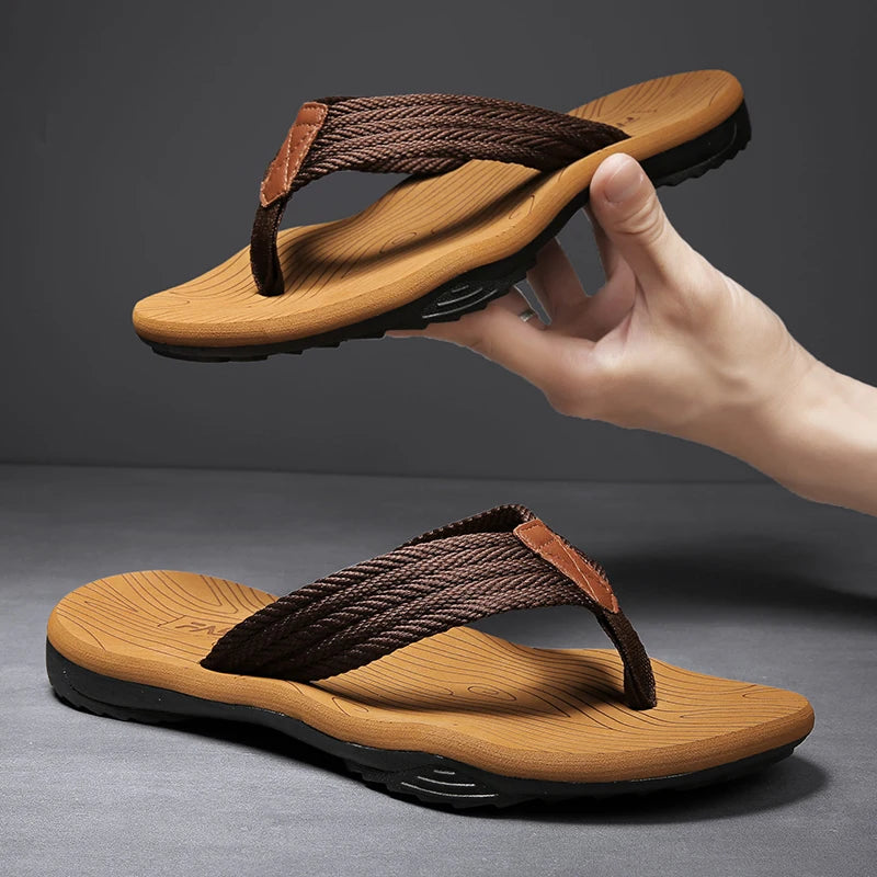 High Quality Men's Flip Flops – Fashion Summer Beach Slippers, Breathable & Thick Sole Casual Outdoor Sandals