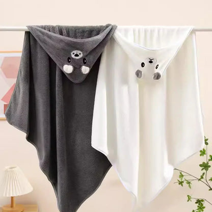 Cute Baby Bath Towel – Soft, Absorbent Newborn Swaddle Wrap Blanket for Girls & Boys