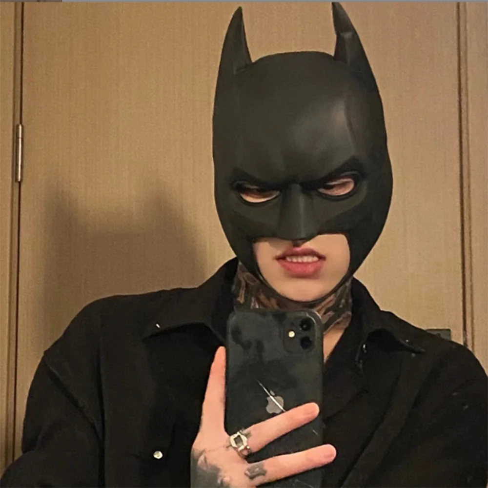 Latex Bat Mask Headgear: Perfect for Cosplay, Halloween Night Parties, and Masquerades - Adult Camouflage Design