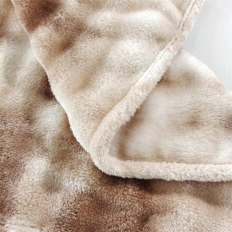 2025 Gradient Color Bubble Fleece Blanket – Double-Sided Milk Fleece Sofa & Air Conditioner Nap Blanket