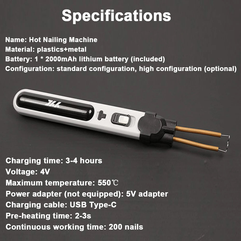 Portable Handheld Plastic Welding Machine – Thermal Cutting & Hole Repair Tool Set with LED Light