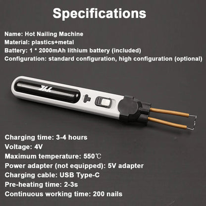 Portable Handheld Plastic Welding Machine – Thermal Cutting & Hole Repair Tool Set with LED Light