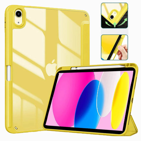 iPad 10th & 11th Gen Case 2022 – Hybrid Slim Tri-Fold Stand Cover with Pencil Holder, Protective Tablet Case