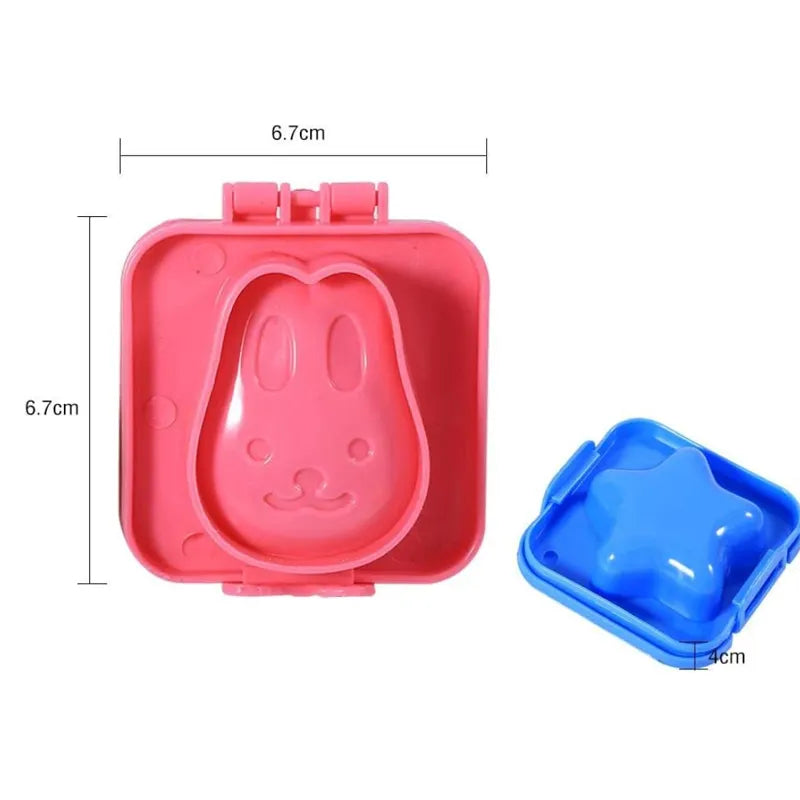 Cartoon Cute Boiled Egg Mold Set - Fish, Cart, Heart Shapes - Sushi Rice and Fondant Cake Decorating Tool for Children's Lunch
